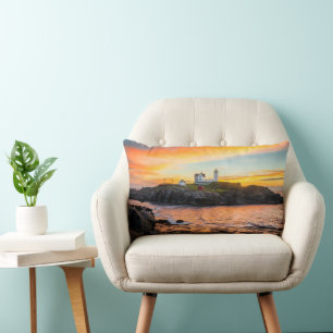 Fyrskåp Nubble Lighthouse Maine Lumbarkudde
