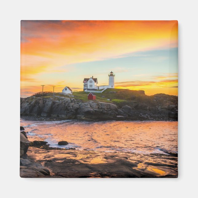Fyrskåp | Nubble Lighthouse Maine Magnet (Framsidan)