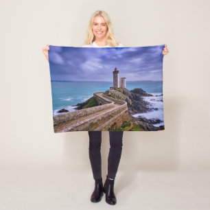 Fyrskåp Petit Minou Lighthouse Frankrike Fleecefilt