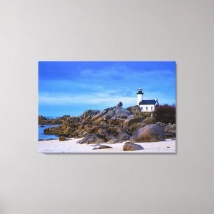 Fyrskåp Phare de Pontusval Frankrike Finistere Canvastryck