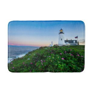 Fyrskåp Point Lighthouse Bristol Maine Badrumsmatta