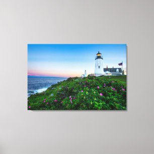 Fyrskåp Point Lighthouse Bristol Maine Canvastryck