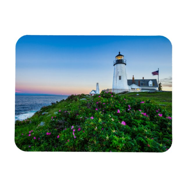 Fyrskåp | Point Lighthouse Bristol Maine Magnet (Horisontell)