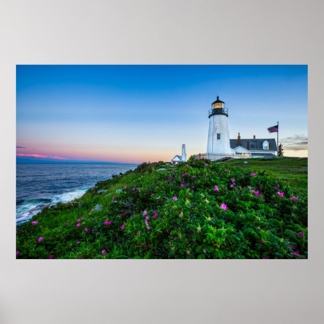 Fyrskåp | Point Lighthouse Bristol Maine Poster (Framsidan)