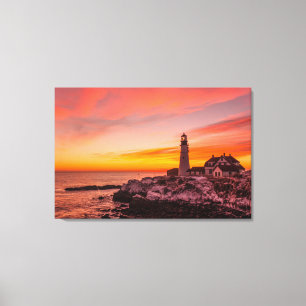 Fyrskåp Portland Head Cape Elizabeth Maine Canvastryck