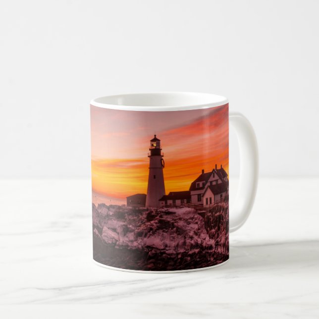Fyrskåp | Portland Head Cape Elizabeth Maine Kaffemugg (Framsida höger)