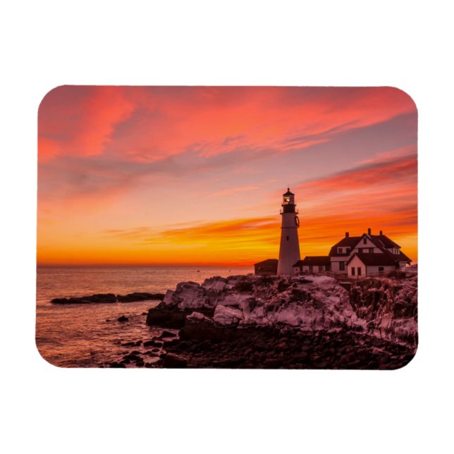 Fyrskåp | Portland Head Cape Elizabeth Maine Magnet (Horisontell)