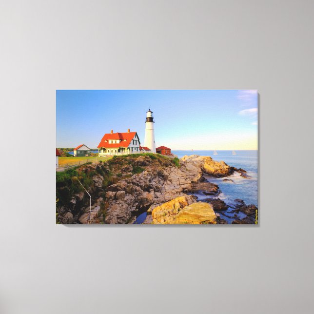 Fyrskåp | Rockport Lighthouse Maine Canvastryck (Framsida)