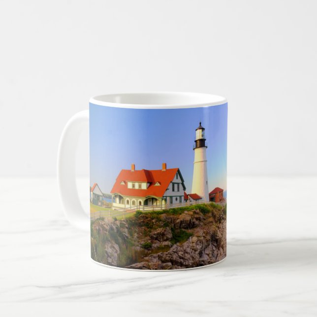 Fyrskåp | Rockport Lighthouse Maine Kaffemugg (Framsida vänster)