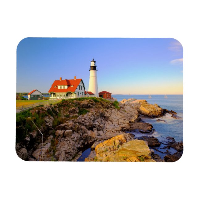 Fyrskåp | Rockport Lighthouse Maine Magnet (Horisontell)