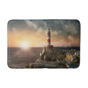 Fyrskåp Röda och vita fyr Badrumsmatta