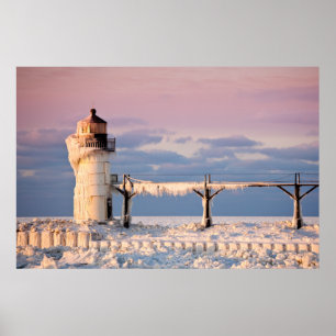 Fyrskåp Sjö Michigan Lighthouse Poster