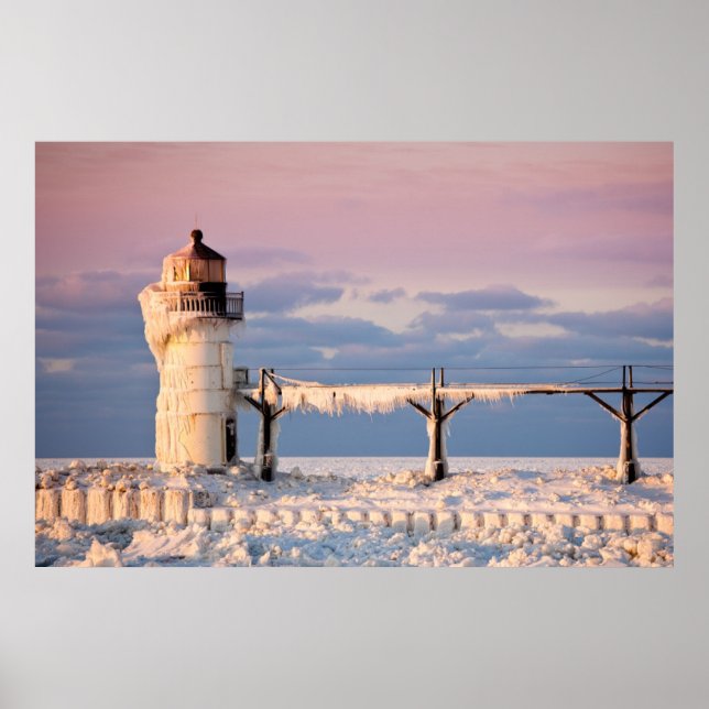 Fyrskåp | Sjö Michigan Lighthouse Poster (Framsidan)