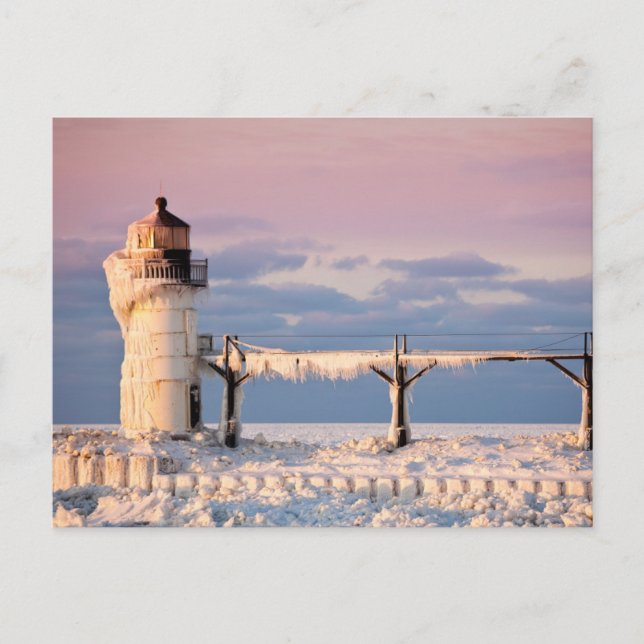 Fyrskåp | Sjö Michigan Lighthouse Vykort (Framsida)