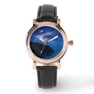 Fyrskåp Starry Night Lighthouse Armbandsur