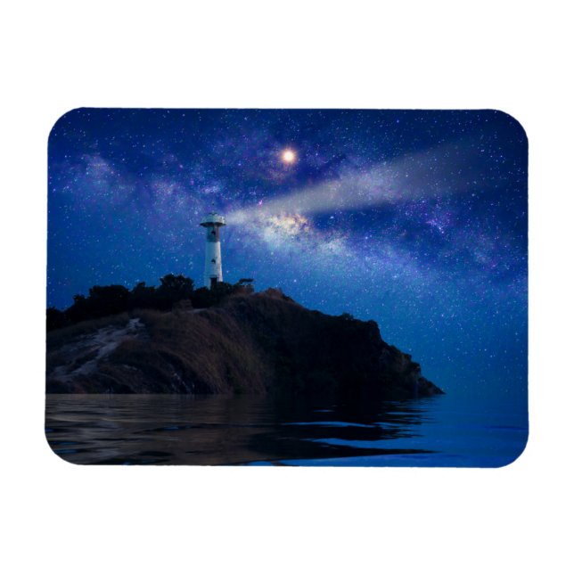 Fyrskåp | Starry Night Lighthouse Magnet (Horisontell)