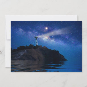 Fyrskåp Starry Night Lighthouse Tack Kort