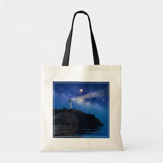 Fyrskåp | Starry Night Lighthouse Tygkasse (Framsidan)