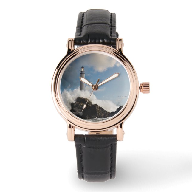 Fyrskåp | Tvätt med krasch Vågar Armbandsur (Framsida)