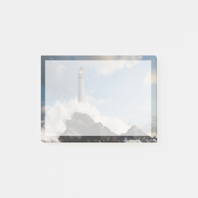 Fyrskåp | Tvätt med krasch Vågar Post-it Block (Framsida)