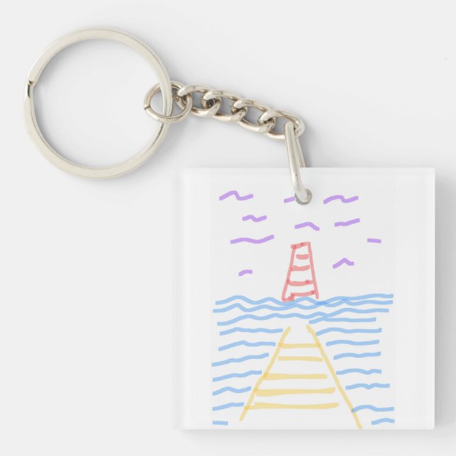 Fyrskåpet och Pier Acrylic Keychain (Framsidan)