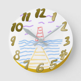 Fyrskåpet och Pier Wall Clock Rund Klocka