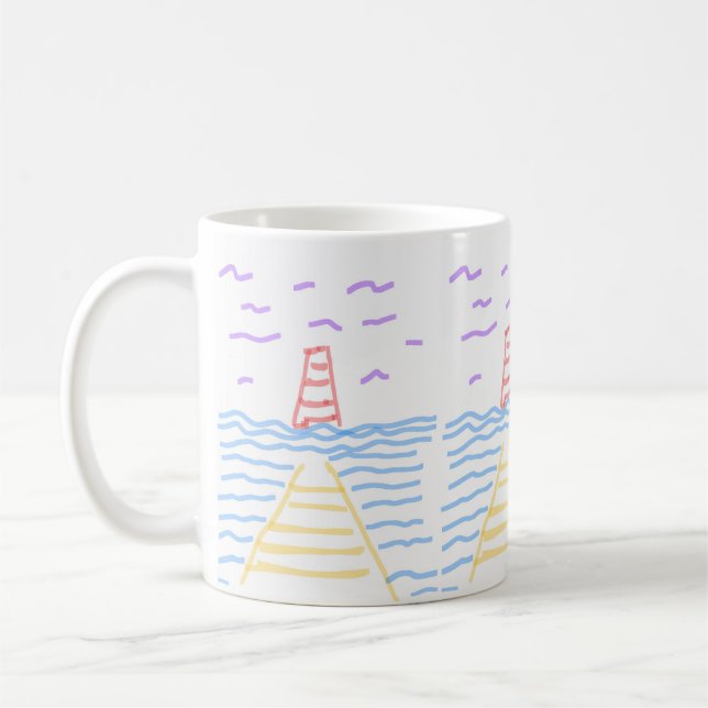 Fyrskåpet och piren kaffemugg (Vänster)