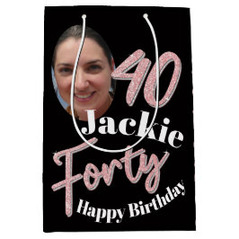 Fyrtio 40:e födelsedagsfotoskriptet ro rosa