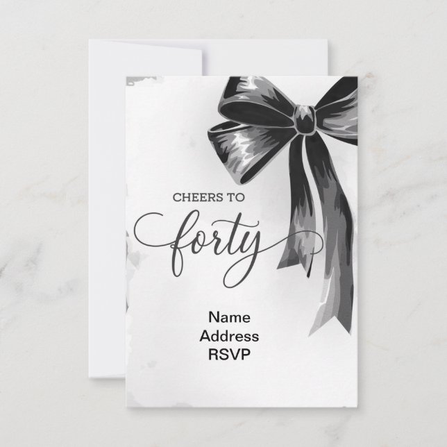 fyrtio 40 födelsedagsfest inbjudan armbåge (Framsida)