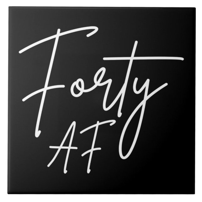 Fyrtio AF I - Födelsedagspresent Kakelplatta (Framsidan)