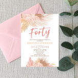 Fyrtio Boho Rosa Blommigt 40:e födelsedagen Party Inbjudningar<br><div class="desc">Det här är en 40-dagars Boho Rosa Blommigt Flower 40:e födelsedagsinbjudan!</div>