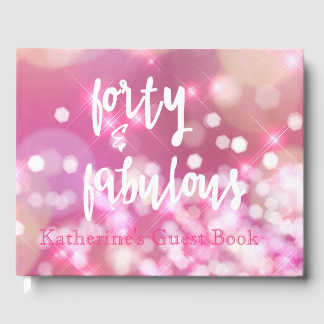 Fyrtio & Fabulous Rosa Gnistra Glamous Guest Bok (Framsida)