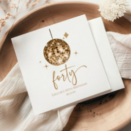 Fyrtio Guld Disco Boll 40:e födelsedagen Party Pappersservett