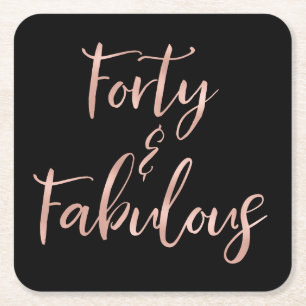 Fyrtio i guld Ro  40 och Fabulous Underlägg Papper Kvadrat