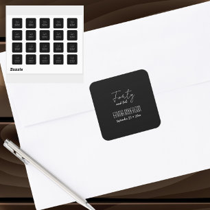 Fyrtio och fab Text Namn Modern Black Fyrkantigt Klistermärke