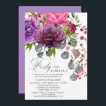 Fyrtio och Fabulous Elegant Blommigt 40:e födelsed Inbjudningar<br><div class="desc">40:e Blommigten för fettrik Elegant 40:e födelsedagsinbjudan har en snyggt vattenfärgsblombouquet i rosa,  lila och burgundi med grönt. Lägg bara till anpassningsbarna för din 40-årsinbjudan. Personlig genom att redigera texten i textrutorna. Designad av ©Evco Studio www.zazzle.com/store/evcostudio</div>