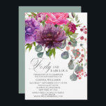 Fyrtio och Fabulous Elegant Blommigt 40:e födelsed Inbjudningar<br><div class="desc">40:e Blommigten för fettrik Elegant 40:e födelsedagsinbjudan har en snyggt vattenfärgsblombouquet i rosa,  lila och burgundi med grönt. Lägg bara till anpassningsbarna för din 40-årsinbjudan. Personlig genom att redigera texten i textrutorna. Designad av ©Evco Studio www.zazzle.com/store/evcostudio</div>