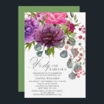 Fyrtio och Fabulous Elegant Blommigt 40:e födelsed Inbjudningar<br><div class="desc">40:e Blommigten för fettrik Elegant 40:e födelsedagsinbjudan har en snyggt vattenfärgsblombouquet i rosa,  lila och burgundi med grönt. Lägg bara till anpassningsbarna för din 40-årsinbjudan. Personlig genom att redigera texten i textrutorna. Designad av ©Evco Studio www.zazzle.com/store/evcostudio</div>
