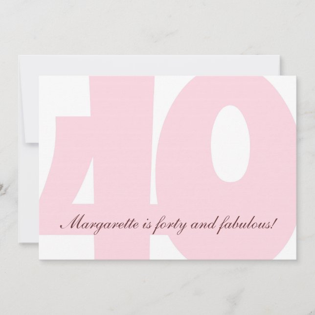 Fyrtio och Fabulous Födelsedagsfest inbjudan (Framsida)