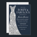 Fyrtio och Fabulous Silver Dimonds Gown 40:e födel Inbjudningar<br><div class="desc">Fyrtio och Fabulous Silver Dimonds äger 40:e födelsedagsinbjudan Variationer till inbjudan och matchande artiklar i vår butik</div>
