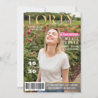 Fyrtio och fantastisk Magasin Stil Inbjudan
