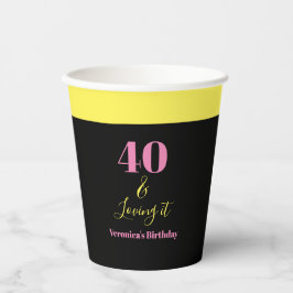 Fyrtio och kärlek till 40-års födelsedag Gul Svart