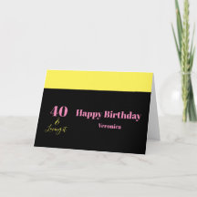 Fyrtio och kärlek till 40-årsdag Gul Svart