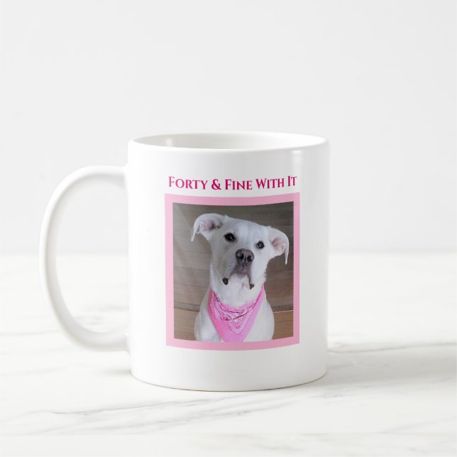 Fyrtio Rosor i Öga, tillitsfull Hund Kaffemugg (Vänster)
