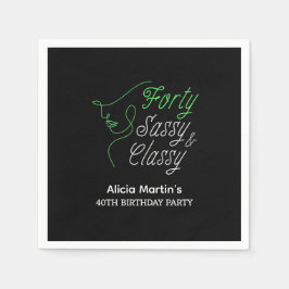 Fyrtio Sassy & Classy Black 40:e födelsedagen Part Pappersservett