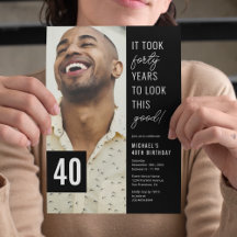 Fyrtio svart & vit 40-årsfest fotot 