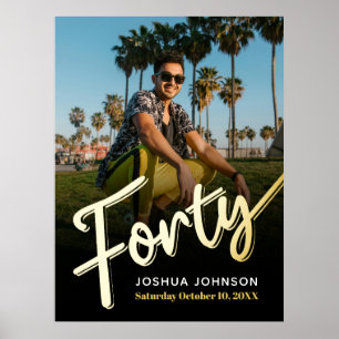 Fyrtio svarta foto från guld 40-årsdagen poster