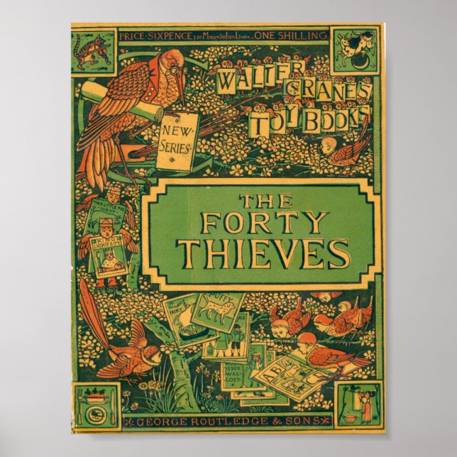 Fyrtio tjuvar Vintage Fairy tale Bok Cover Poster (Framsidan)