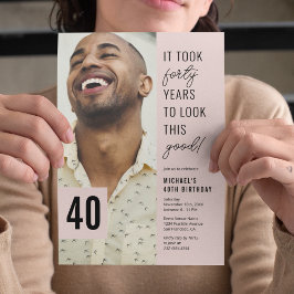 Fyrtiomodern foto 40-års födelsedagsfest inbjudningar