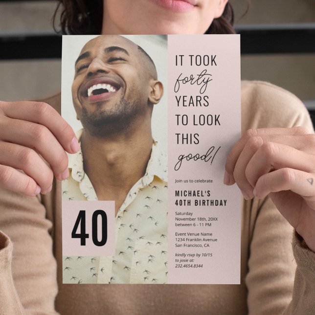 Fyrtiomodern fotofirande av 40-årsdag inbjudningar (Skapare uppladdad)